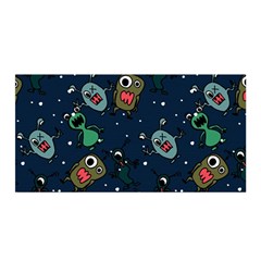 Monster Alien Pattern Seamless Background Satin Wrap by Vaneshart