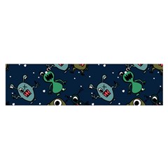 Monster Alien Pattern Seamless Background Satin Scarf (oblong) by Vaneshart