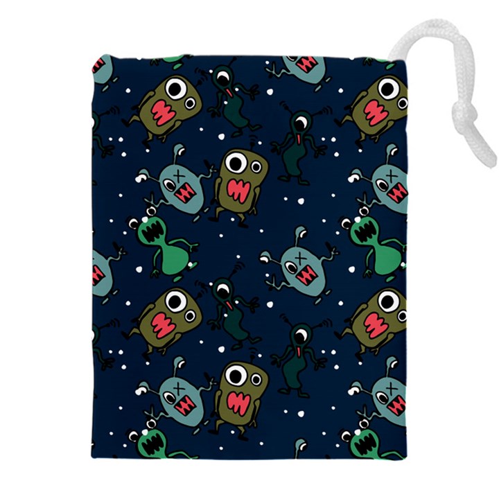 Monster Alien Pattern Seamless Background Drawstring Pouch (5XL)