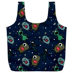 Monster Alien Pattern Seamless Background Full Print Recycle Bag (xxxl) by Vaneshart