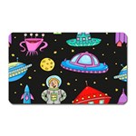 Seamless Pattern With Space Objects Ufo Rockets Aliens Hand Drawn Elements Space Magnet (Rectangular) Front