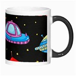 Seamless Pattern With Space Objects Ufo Rockets Aliens Hand Drawn Elements Space Morph Mugs Right