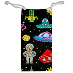 Seamless Pattern With Space Objects Ufo Rockets Aliens Hand Drawn Elements Space Jewelry Bag Back