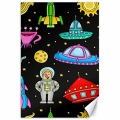 Seamless Pattern With Space Objects Ufo Rockets Aliens Hand Drawn Elements Space Canvas 20  X 30  by Vaneshart