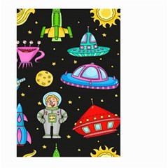 Seamless Pattern With Space Objects Ufo Rockets Aliens Hand Drawn Elements Space Large Garden Flag (two Sides) by Vaneshart