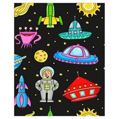 Seamless Pattern With Space Objects Ufo Rockets Aliens Hand Drawn Elements Space Drawstring Bag (small) by Vaneshart