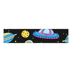 Seamless Pattern With Space Objects Ufo Rockets Aliens Hand Drawn Elements Space Velvet Scrunchie by Vaneshart