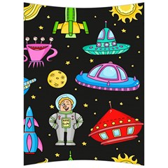 Seamless Pattern With Space Objects Ufo Rockets Aliens Hand Drawn Elements Space Back Support Cushion by Vaneshart