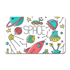 Space Cosmos Seamless Pattern Seamless Pattern Doodle Style Magnet (rectangular) by Vaneshart