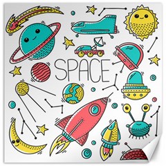 Space Cosmos Seamless Pattern Seamless Pattern Doodle Style Canvas 12  X 12  by Vaneshart