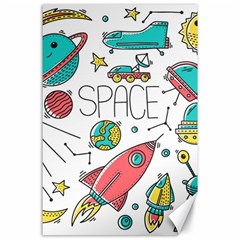 Space Cosmos Seamless Pattern Seamless Pattern Doodle Style Canvas 24  X 36  by Vaneshart