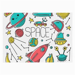 Space Cosmos Seamless Pattern Seamless Pattern Doodle Style Large Glasses Cloth (2 Sides) by Vaneshart