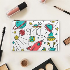 Space Cosmos Seamless Pattern Seamless Pattern Doodle Style Cosmetic Bag (medium) by Vaneshart