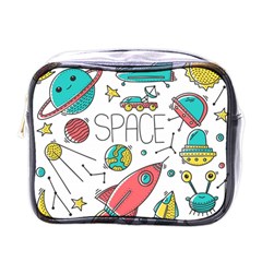 Space Cosmos Seamless Pattern Seamless Pattern Doodle Style Mini Toiletries Bag (one Side) by Vaneshart