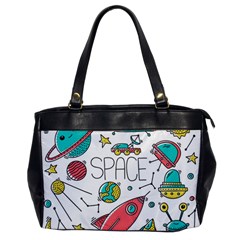 Space Cosmos Seamless Pattern Seamless Pattern Doodle Style Oversize Office Handbag by Vaneshart