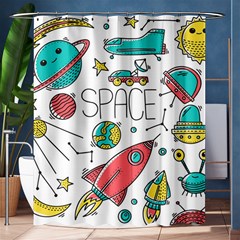 Space Cosmos Seamless Pattern Seamless Pattern Doodle Style Shower Curtain 60  X 72  (medium)  by Vaneshart