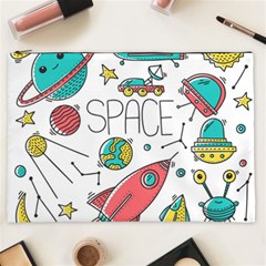 Space Cosmos Seamless Pattern Seamless Pattern Doodle Style Cosmetic Bag (xxl) by Vaneshart