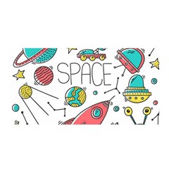 Space Cosmos Seamless Pattern Seamless Pattern Doodle Style Satin Wrap by Vaneshart