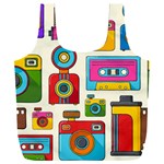 Retro Cameras Audio Cassettes Hand Drawn Pop Art Style Seamless Pattern Full Print Recycle Bag (XXL) Back