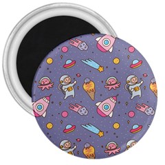 Outer Space Seamless Background 3  Magnets