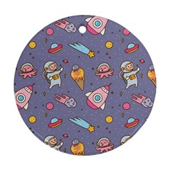 Outer Space Seamless Background Ornament (Round)