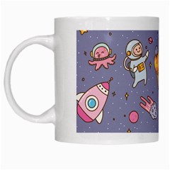 Outer Space Seamless Background White Mugs