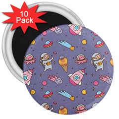 Outer Space Seamless Background 3  Magnets (10 pack) 