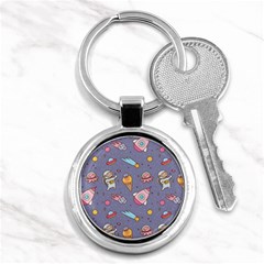 Outer Space Seamless Background Key Chain (Round)