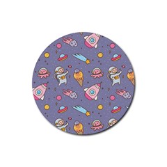 Outer Space Seamless Background Rubber Coaster (round)  by Vaneshart