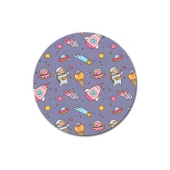 Outer Space Seamless Background Magnet 3  (Round)