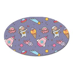 Outer Space Seamless Background Oval Magnet