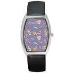 Outer Space Seamless Background Barrel Style Metal Watch Front