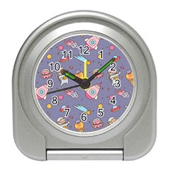 Outer Space Seamless Background Travel Alarm Clock