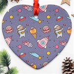 Outer Space Seamless Background Heart Ornament (Two Sides) Front