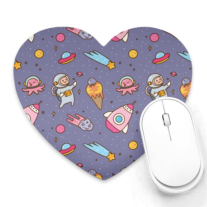 Outer Space Seamless Background Heart Mousepads