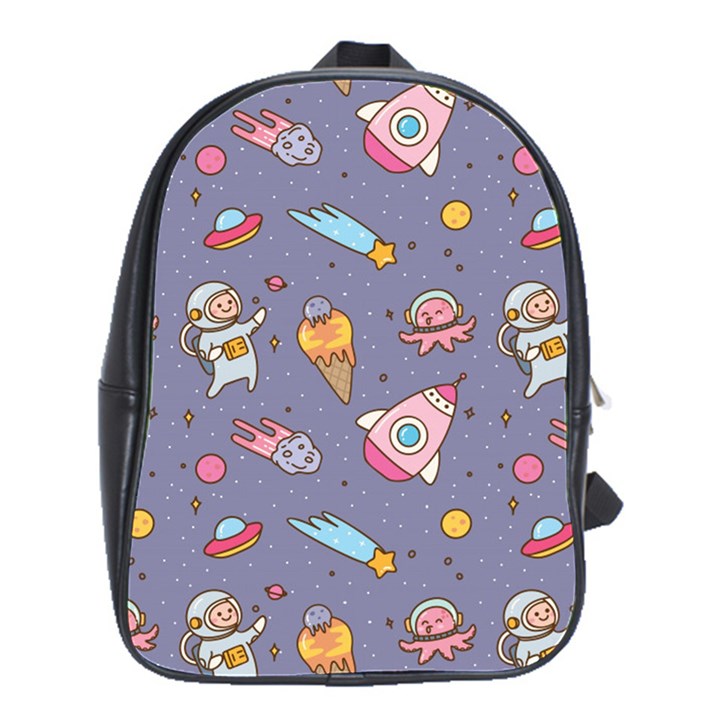 Outer Space Seamless Background School Bag (Large)