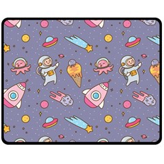 Outer Space Seamless Background Fleece Blanket (Medium) 