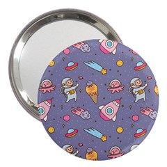 Outer Space Seamless Background 3  Handbag Mirrors