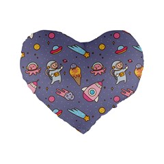 Outer Space Seamless Background Standard 16  Premium Heart Shape Cushions