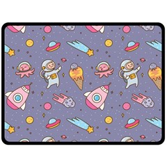 Outer Space Seamless Background Double Sided Fleece Blanket (Large) 