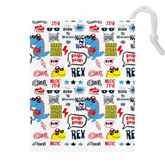 Monster Cool Seamless Pattern Drawstring Pouch (4xl) by Vaneshart