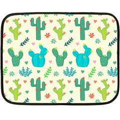 Cactus Succulents Floral Seamless Pattern Fleece Blanket (mini) by Vaneshart