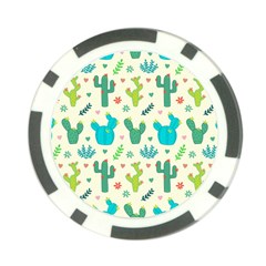 Cactus Succulents Floral Seamless Pattern Poker Chip Card Guard (10 Pack) by Vaneshart