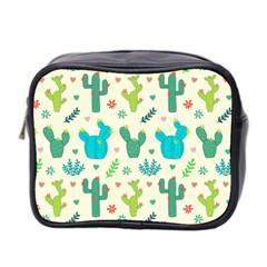 Cactus Succulents Floral Seamless Pattern Mini Toiletries Bag (two Sides)