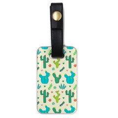 Cactus Succulents Floral Seamless Pattern Luggage Tag (one Side) by Vaneshart