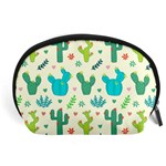 Cactus Succulents Floral Seamless Pattern Accessory Pouch (Large) Front