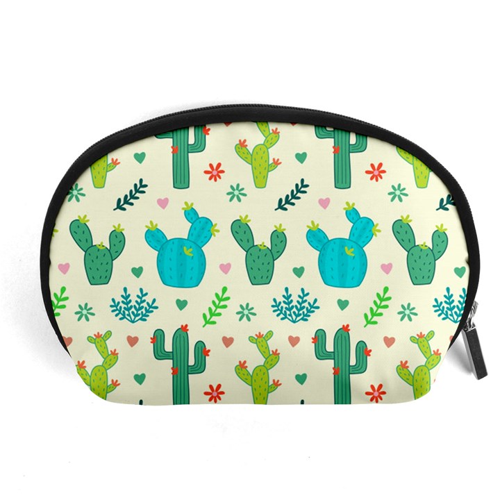 Cactus Succulents Floral Seamless Pattern Accessory Pouch (Large)