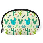 Cactus Succulents Floral Seamless Pattern Accessory Pouch (Large) Back