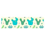 Cactus Succulents Floral Seamless Pattern Satin Scarf (Oblong) Front