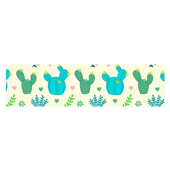 Cactus Succulents Floral Seamless Pattern Satin Scarf (Oblong)